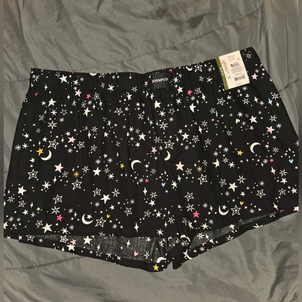 FINAL PRICE!! NWT!! JOYSPUN Starry Night Black Pajama Shorts - Picture 1 of 4